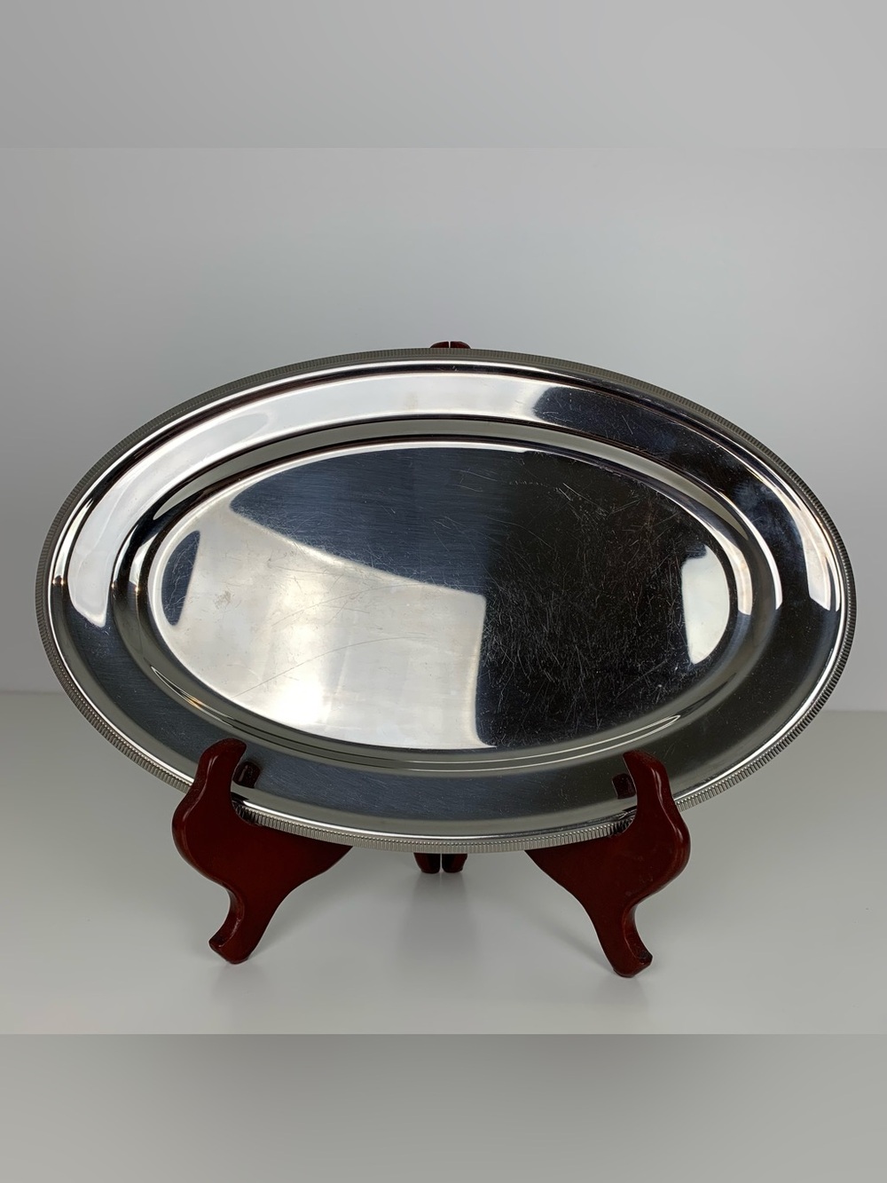 Letang Remy Large Platter Serving Dish Inox France Oval French Stamped Vtg